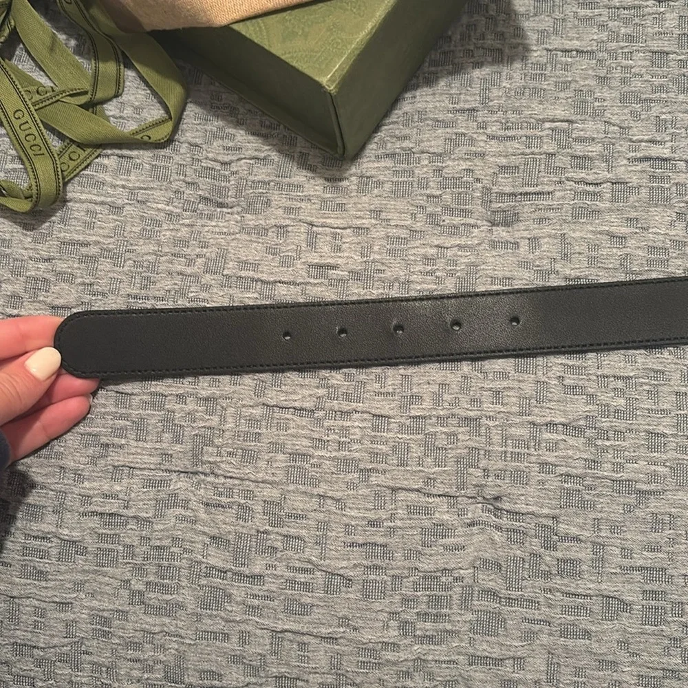 Gucci Black Leather Belt with Gold Double G Buckle